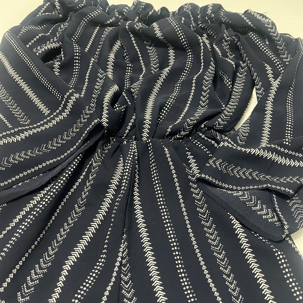 TRAC blue and white short jumper romper with long sleeve - Picture 4 of 8